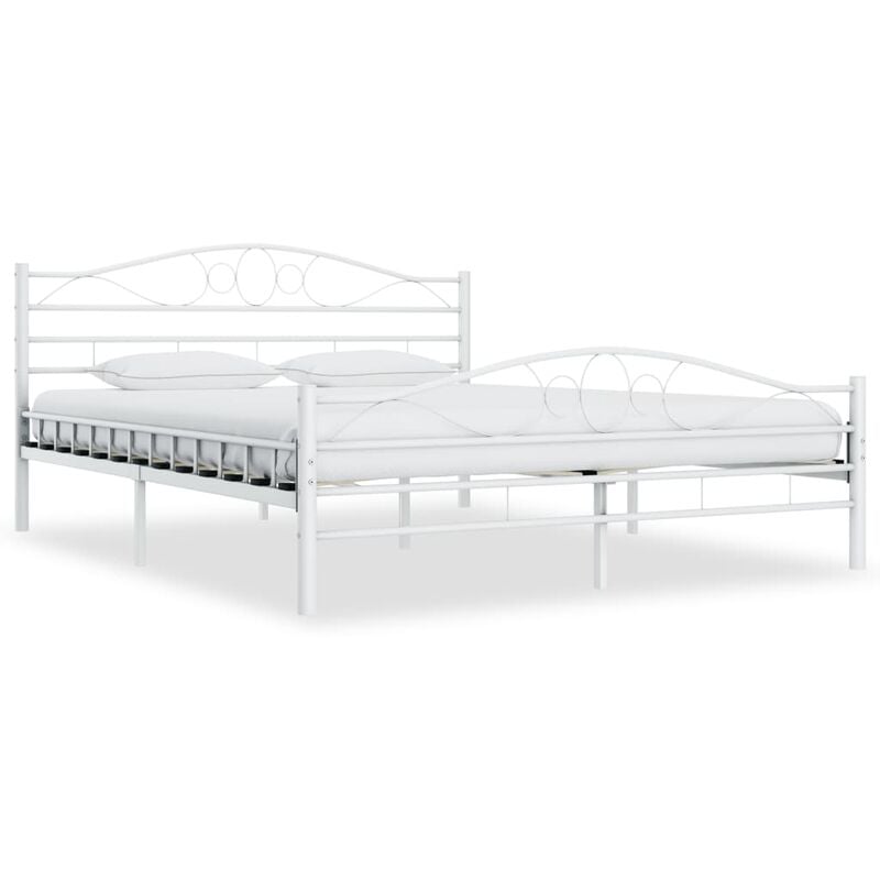 

Estructura de cama de metal blanca 180x200 cm