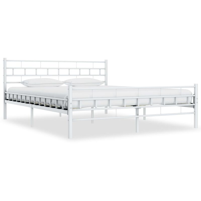 

Estructura de cama de metal blanca 180x200 cm