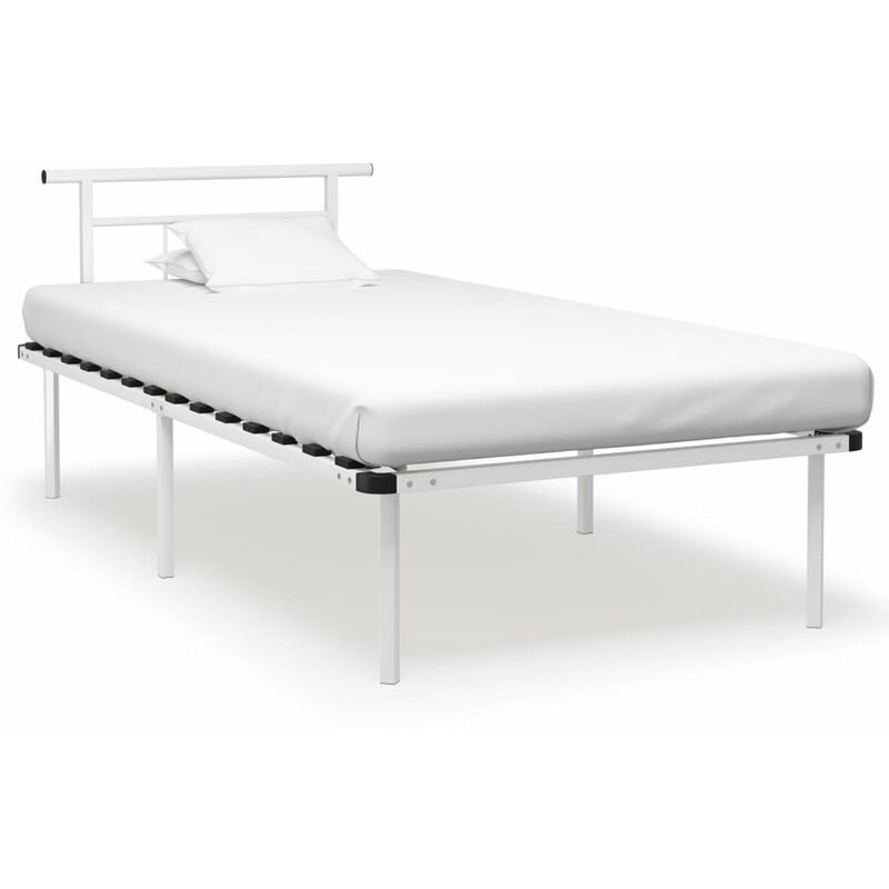 

Estructura de cama de metal blanco 100x200 cm