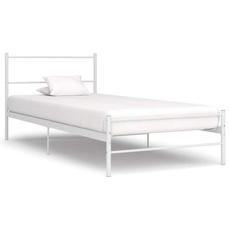 

Estructura de cama de metal blanco 100x200 cm
