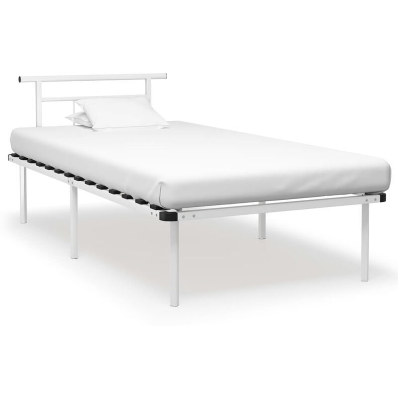 

Estructura de cama de metal blanco 100x200 cm