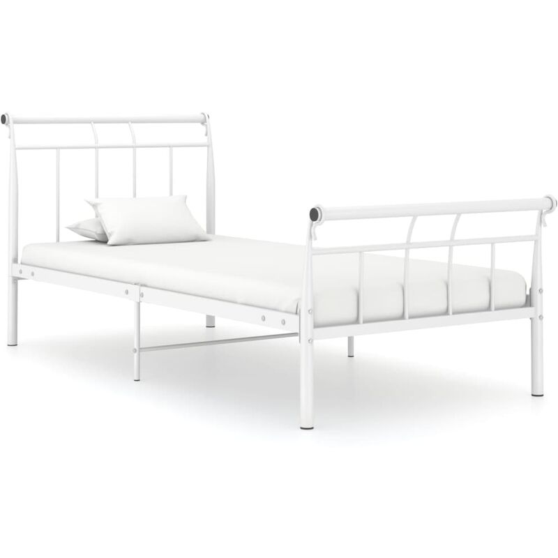 

Estructura de cama de metal blanco 100x200 cm
