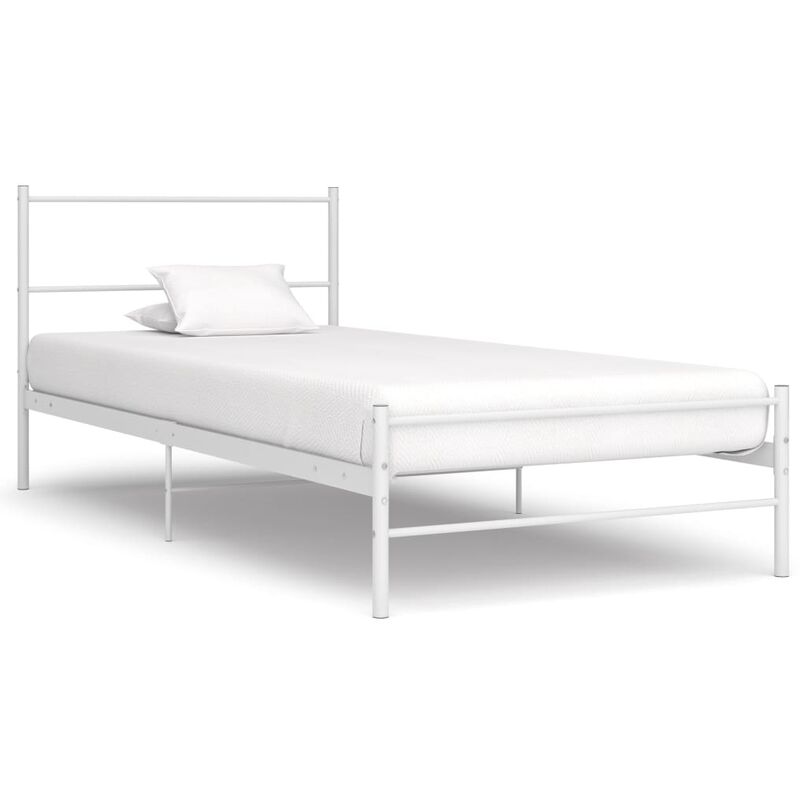 

Estructura de cama de metal blanco 100x200 cm - Blanco