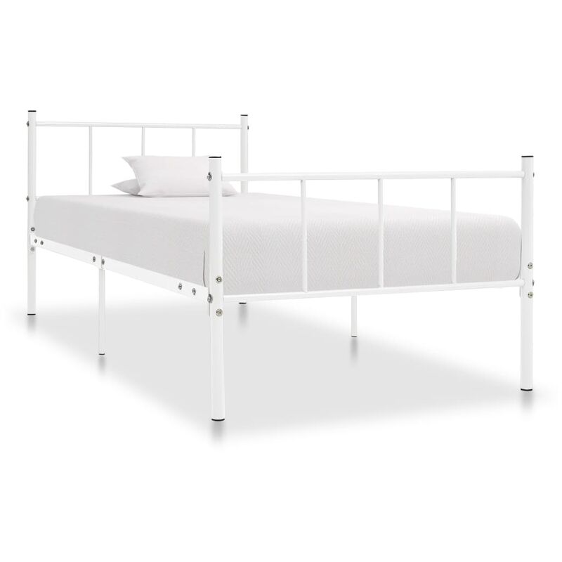 

Estructura de cama de metal blanco 100x200 cm - Blanco