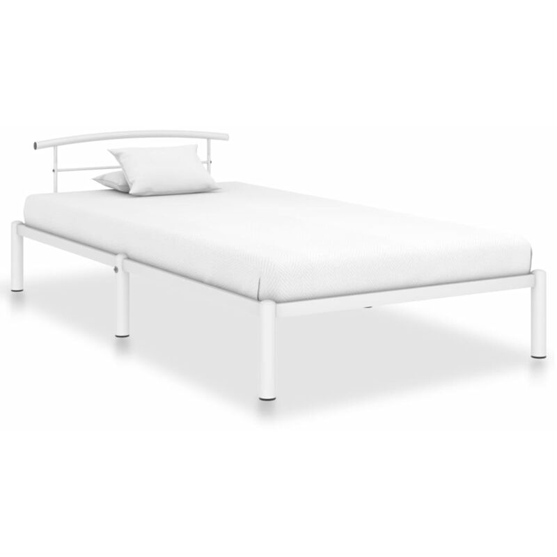 

Estructura de cama de metal blanco 100x200 cm - Blanco