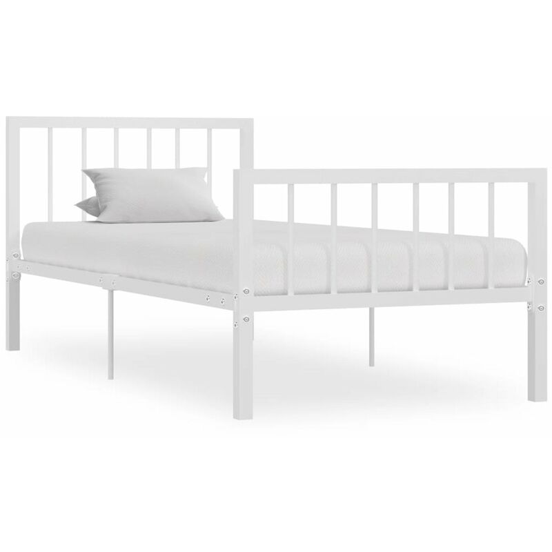 

Estructura de cama de metal blanco 100x200 cm