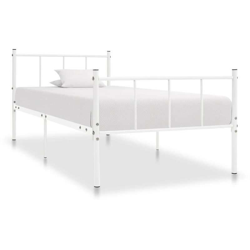 

Estructura de cama de metal blanco 100x200 cm