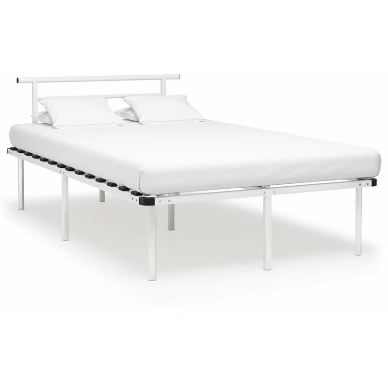 

Estructura de cama de metal blanco 120x200 cm