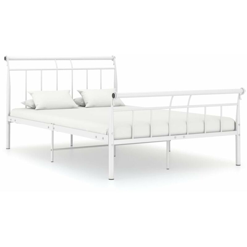 

Estructura de cama de metal blanco 120x200 cm