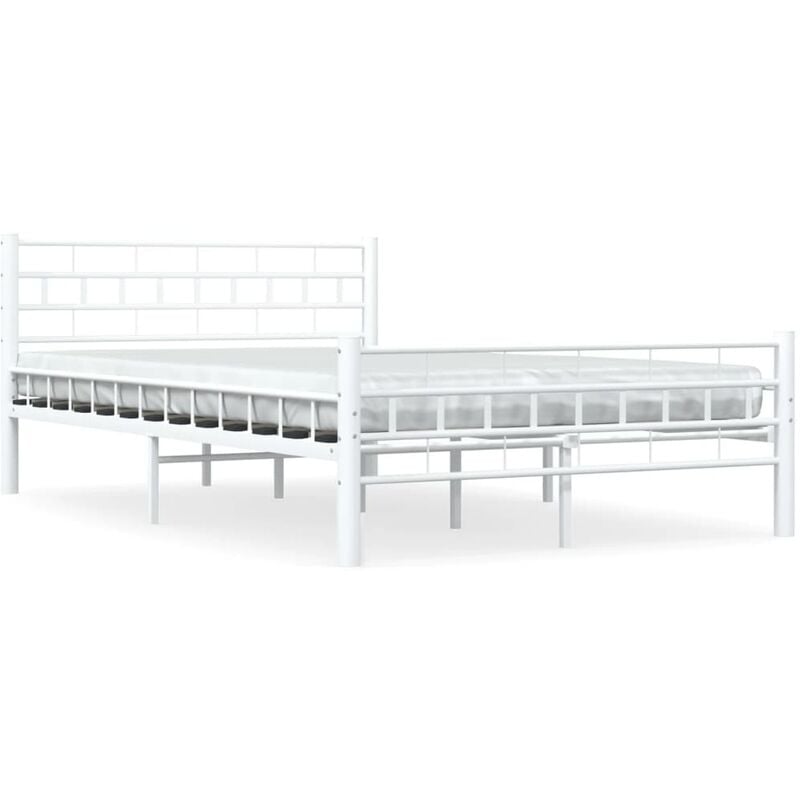 

Estructura de cama de metal blanco 120x200 cm - Blanco