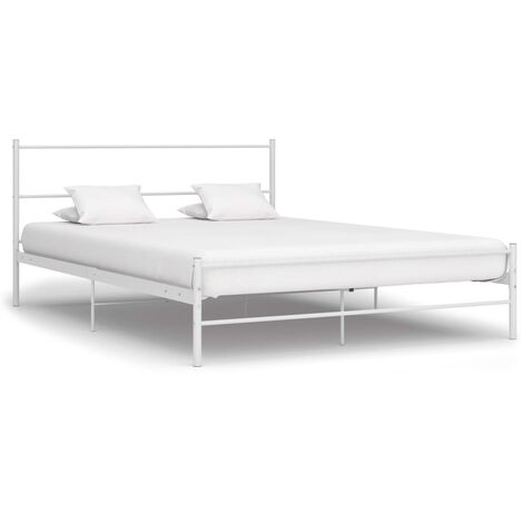 Estructura de cama de metal blanco 120x200 cm - Blanco