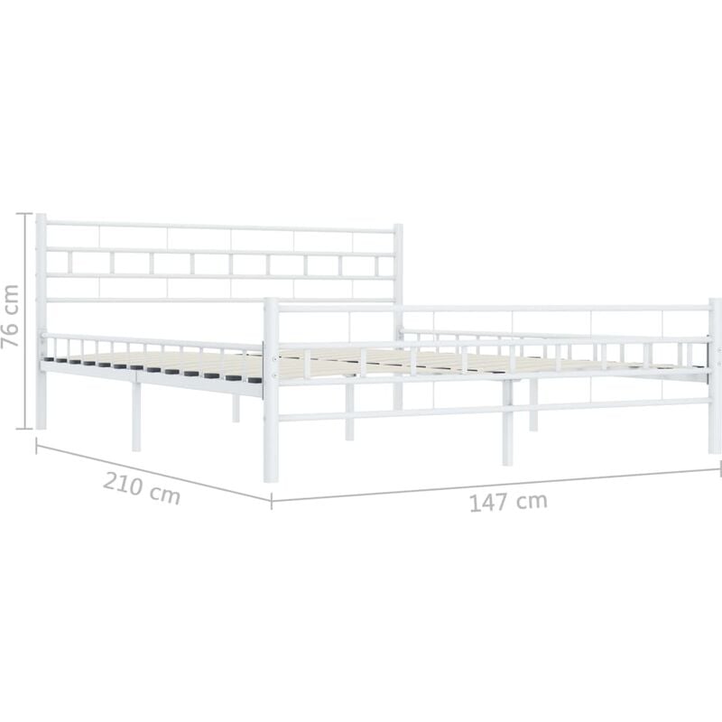 

Estructura de cama de metal blanco 140x200 cm