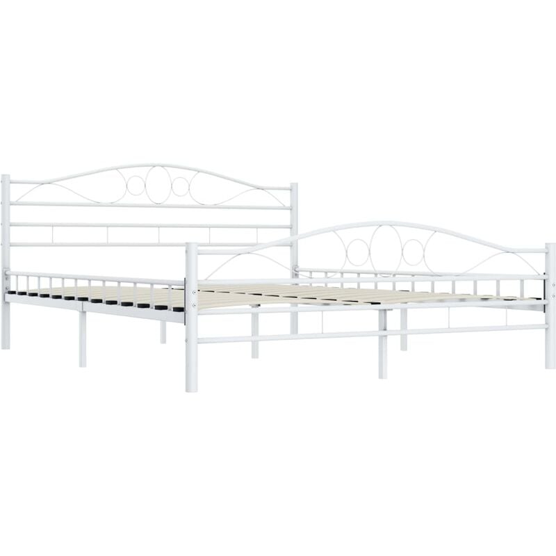 

Estructura de cama de metal blanco 140x200 cm