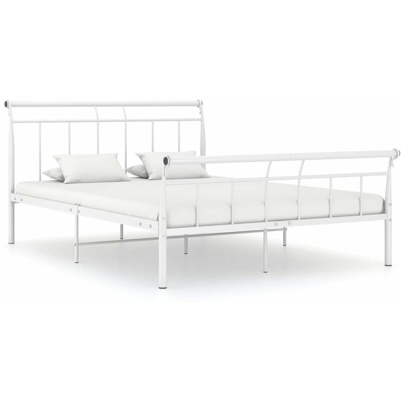 

Estructura de cama de metal blanco 140x200 cm