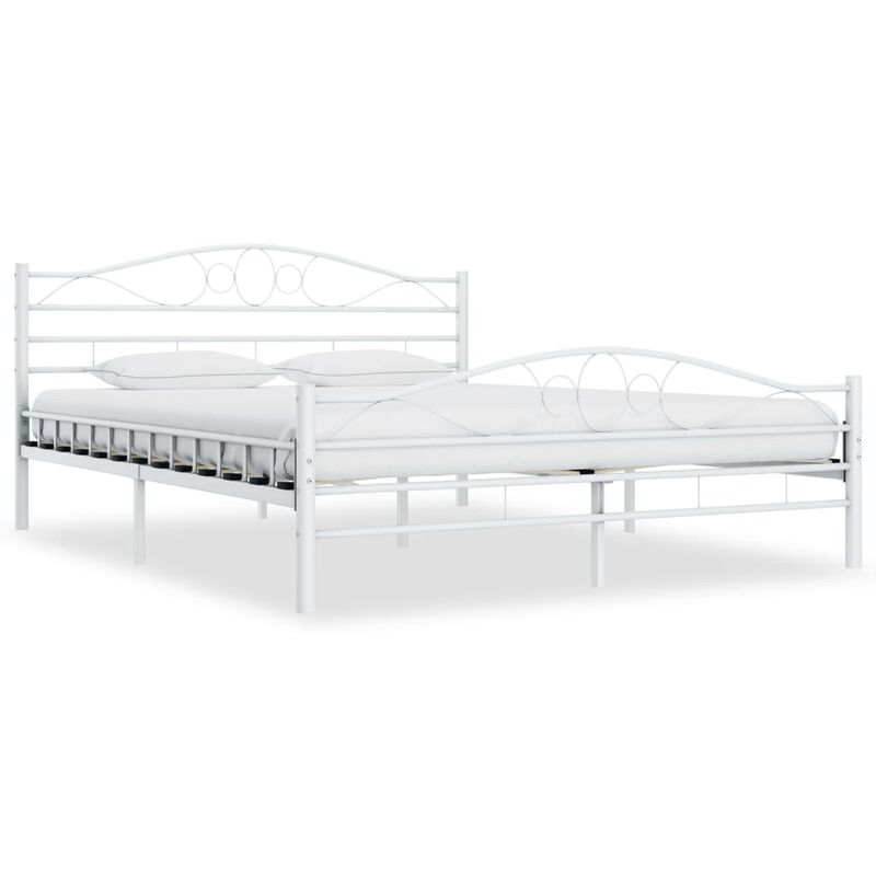 

Estructura de cama de metal blanco 140x200 cm