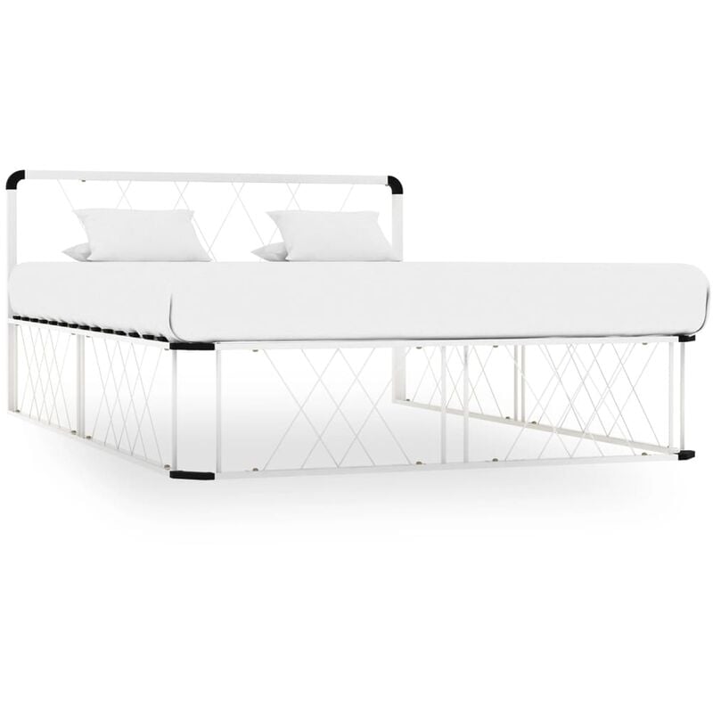 

Estructura de cama de metal blanco 140x200 cm
