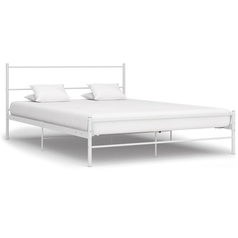 

Estructura de cama de metal blanco 140x200 cm