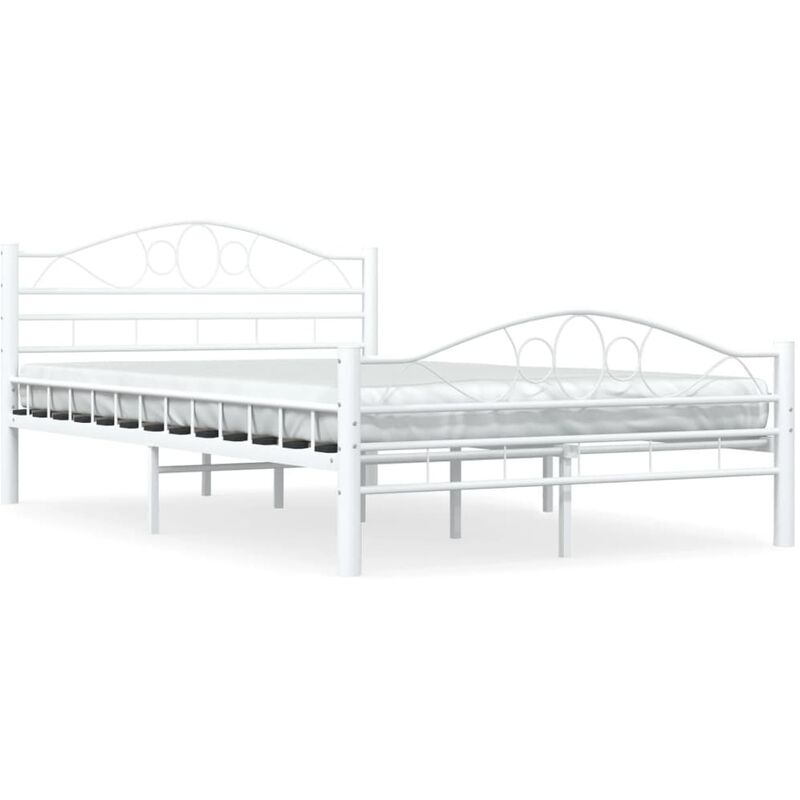 

Estructura de cama de metal blanco 140x200 cm - Blanco
