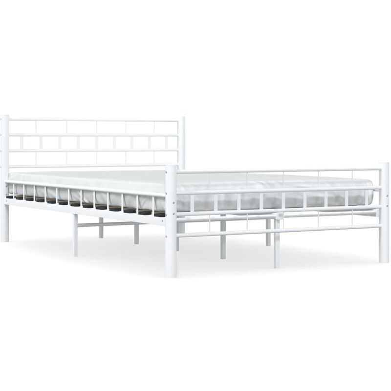 

Estructura de cama de metal blanco 140x200 cm - Blanco