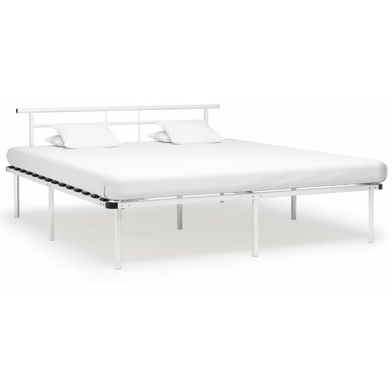 

Estructura de cama de metal blanco 180x200 cm