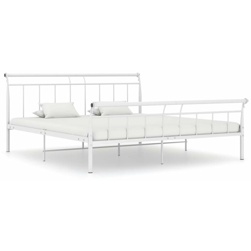 

Estructura de cama de metal blanco 180x200 cm