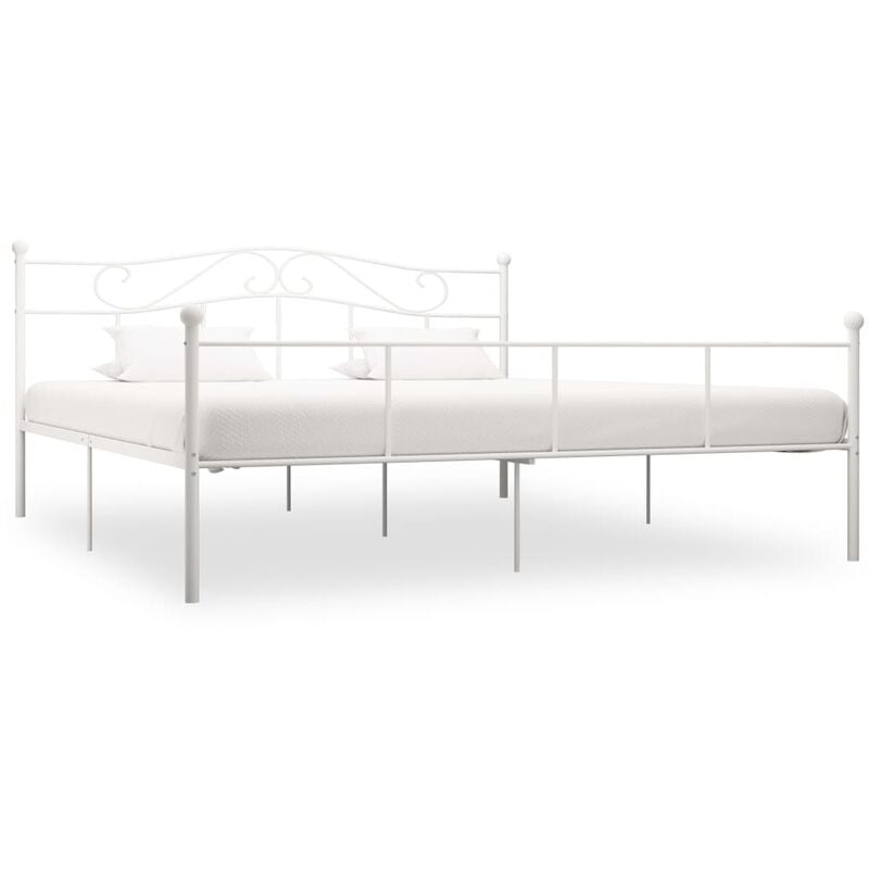 

Estructura de cama de metal blanco 180x200 cm