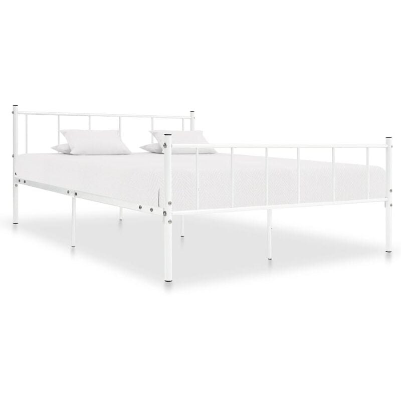 

Estructura de cama de metal blanco 180x200 cm