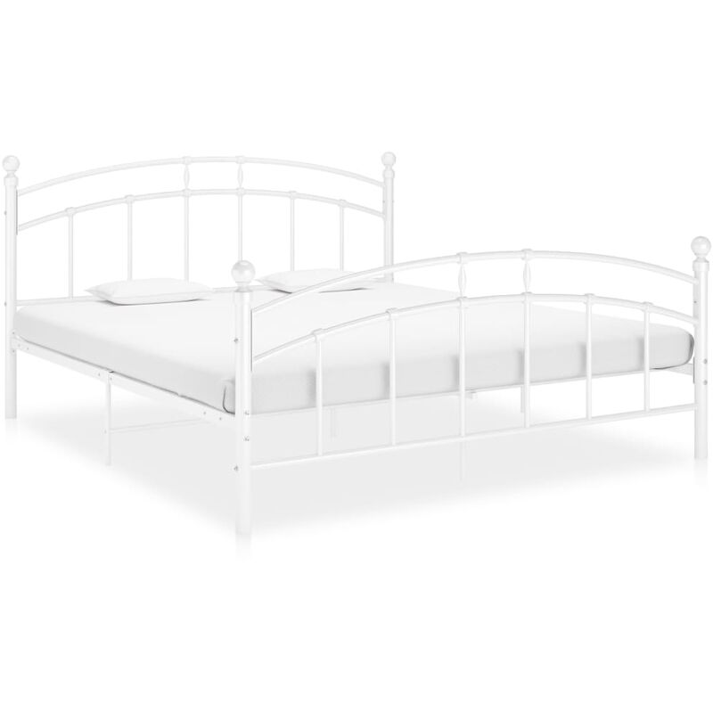 

Estructura de cama de metal blanco 180x200 cm
