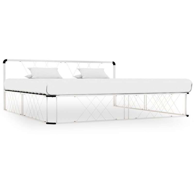 

Estructura de cama de metal blanco 180x200 cm - Blanco
