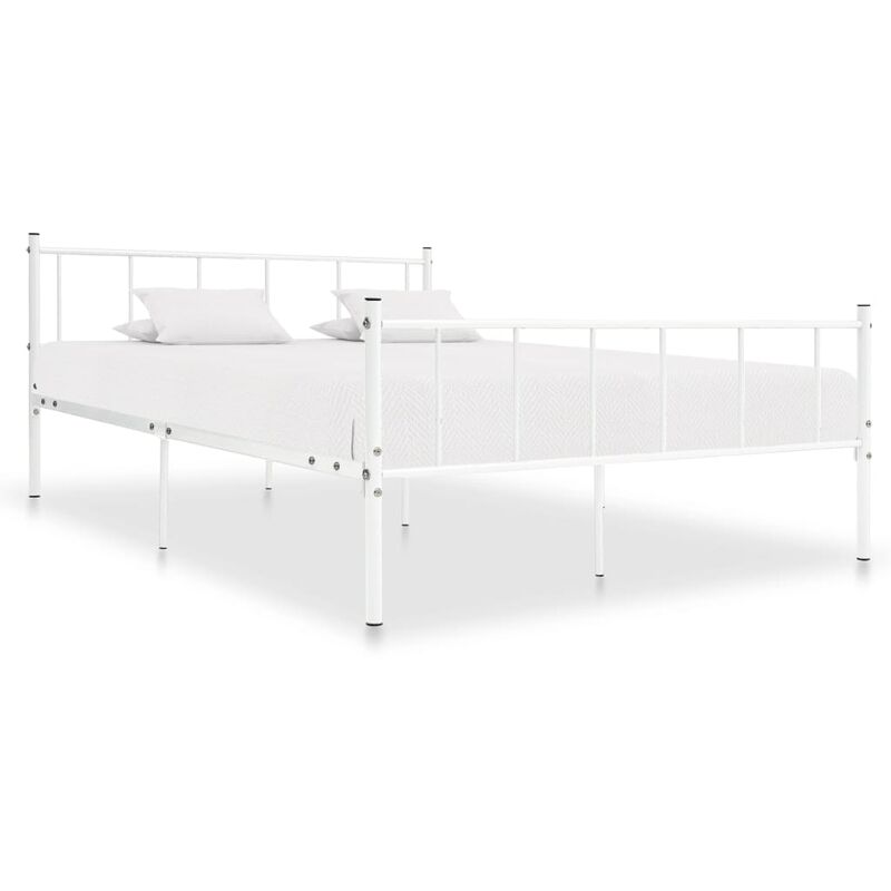 

Estructura de cama de metal blanco 200x200 cm