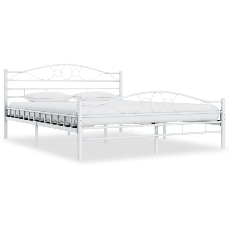 

Estructura de cama de metal blanco 200x200 cm