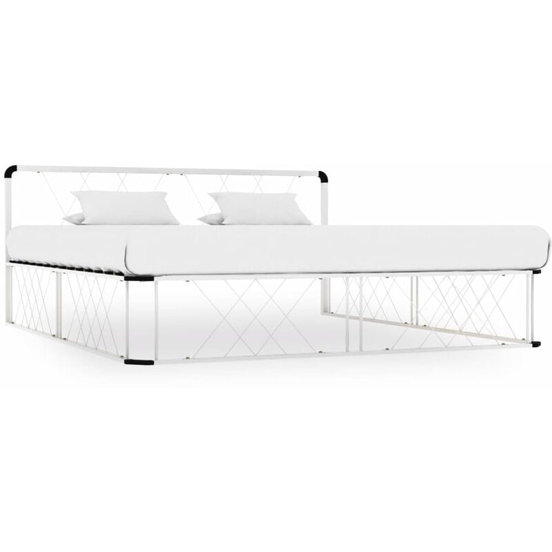 

Estructura de cama de metal blanco 200x200 cm