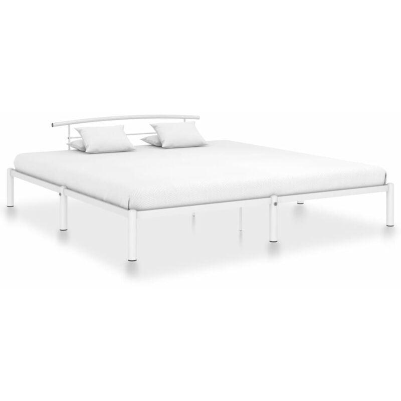 

Estructura de cama de metal blanco 200x200 cm