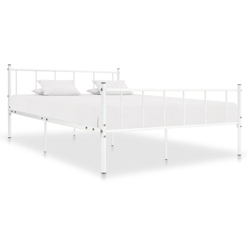 

Estructura de cama de metal blanco 200x200 cm - Blanco