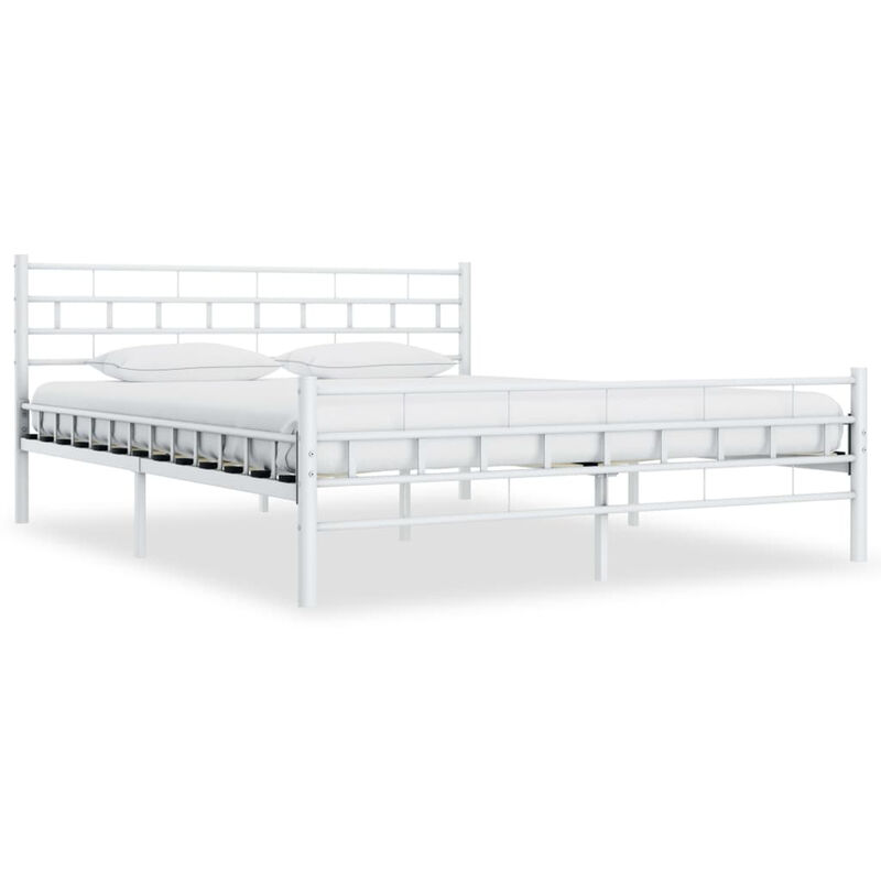 

Estructura de cama de metal blanco 200x200 cm