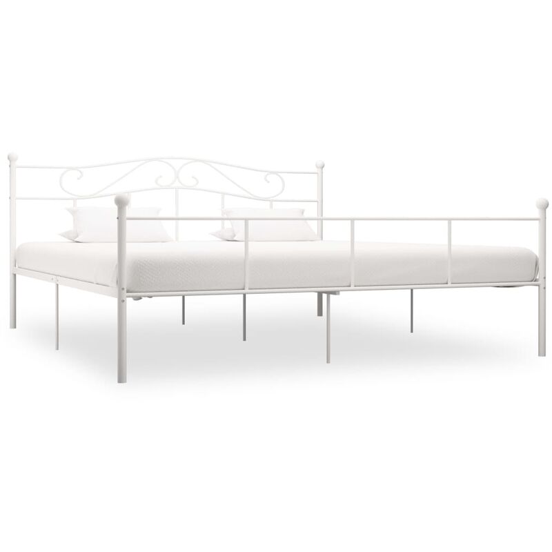 

Estructura de cama de metal blanco 200x200 cm