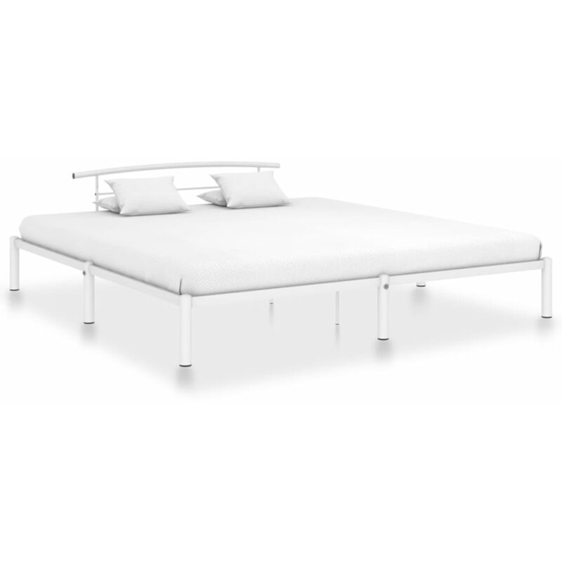 

Estructura de cama de metal blanco 200x200 cm