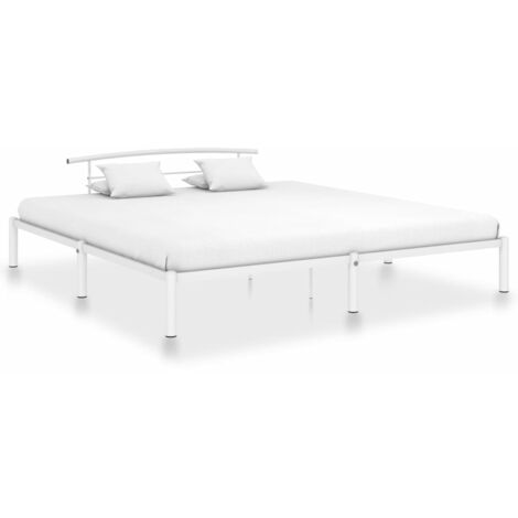 Estructura de cama de metal blanco 200x200 cm - Blanco