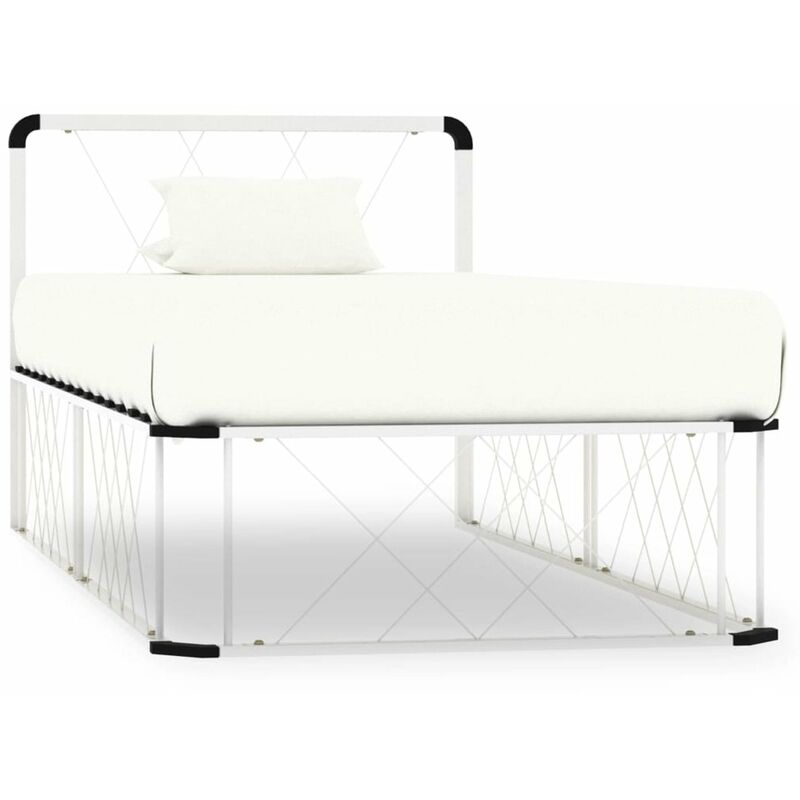 

Estructura de cama de metal blanco 90x200 cm