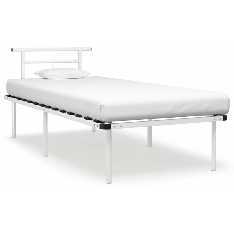 

Estructura de cama de metal blanco 90x200 cm