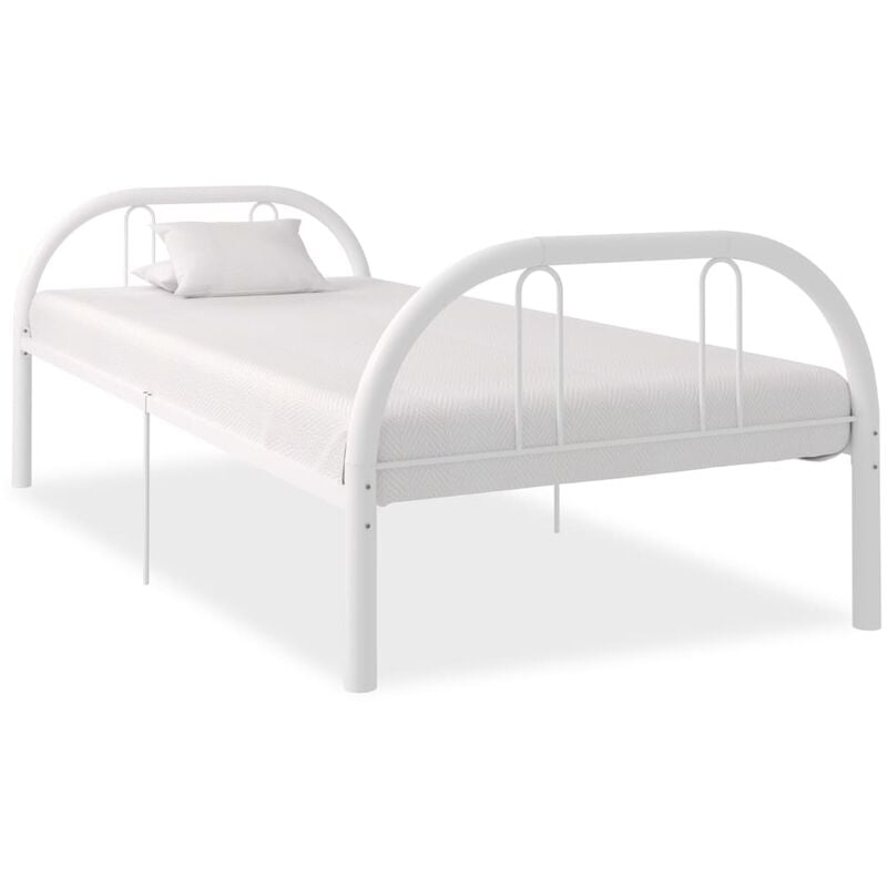 

Estructura de cama de metal blanco 90x200 cm