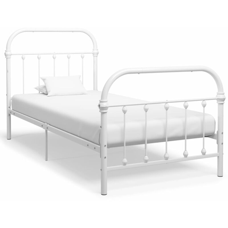 

Estructura de cama de metal blanco 90x200 cm - Blanco