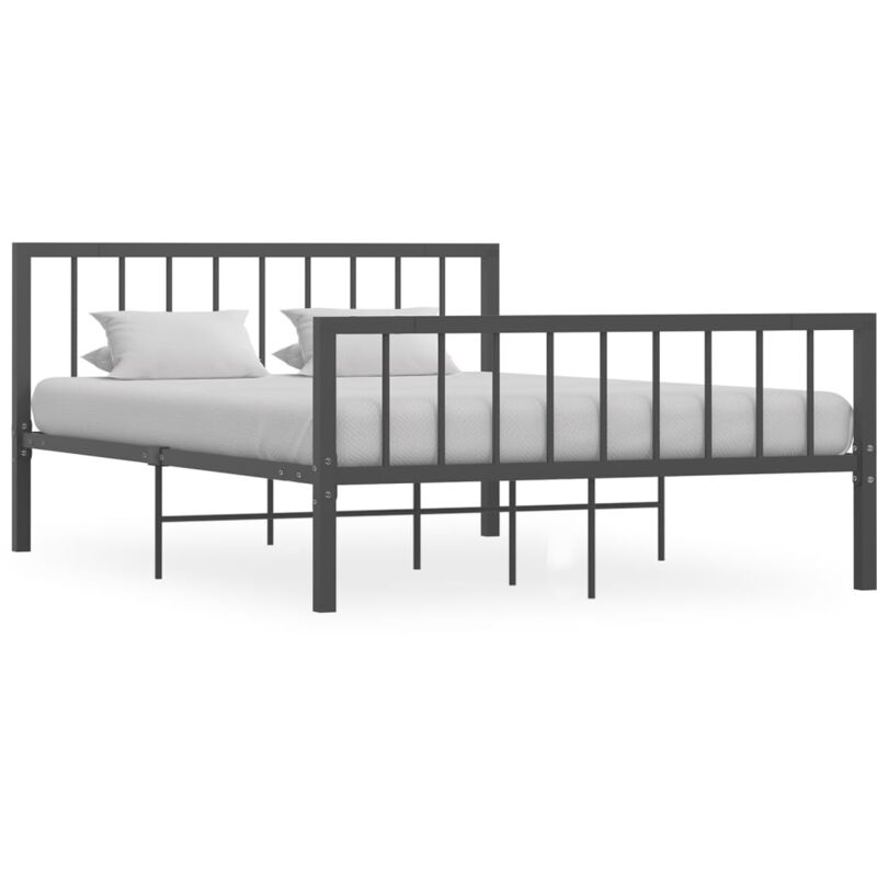 

vidaXL Estructura de Cama de Metal Gris 140x200 cm - Gris
