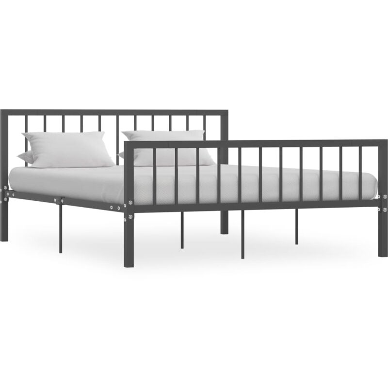 

vidaXL Estructura de Cama de Metal Gris 160x200 cm - Gris