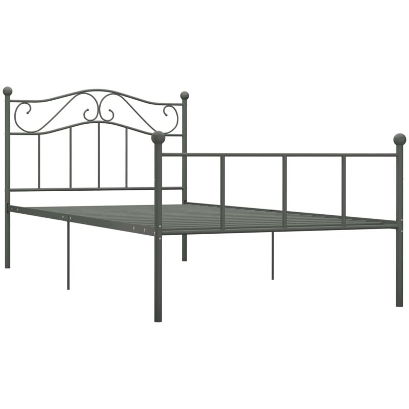 

Estructura de Cama de Metal Gris 90x200 cm - Gris - Vidaxl
