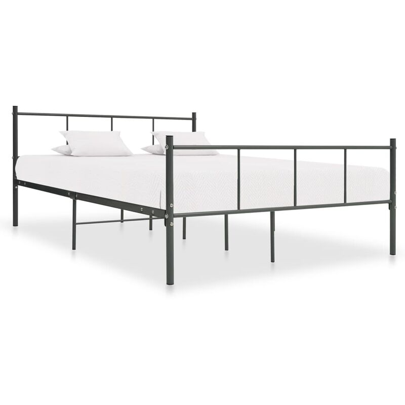 

Estructura de Cama de Metal Gris 140x200 cm - Gris - Vidaxl