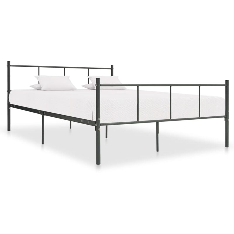 

vidaXL Estructura de Cama de Metal Gris 160x200 cm - Gris