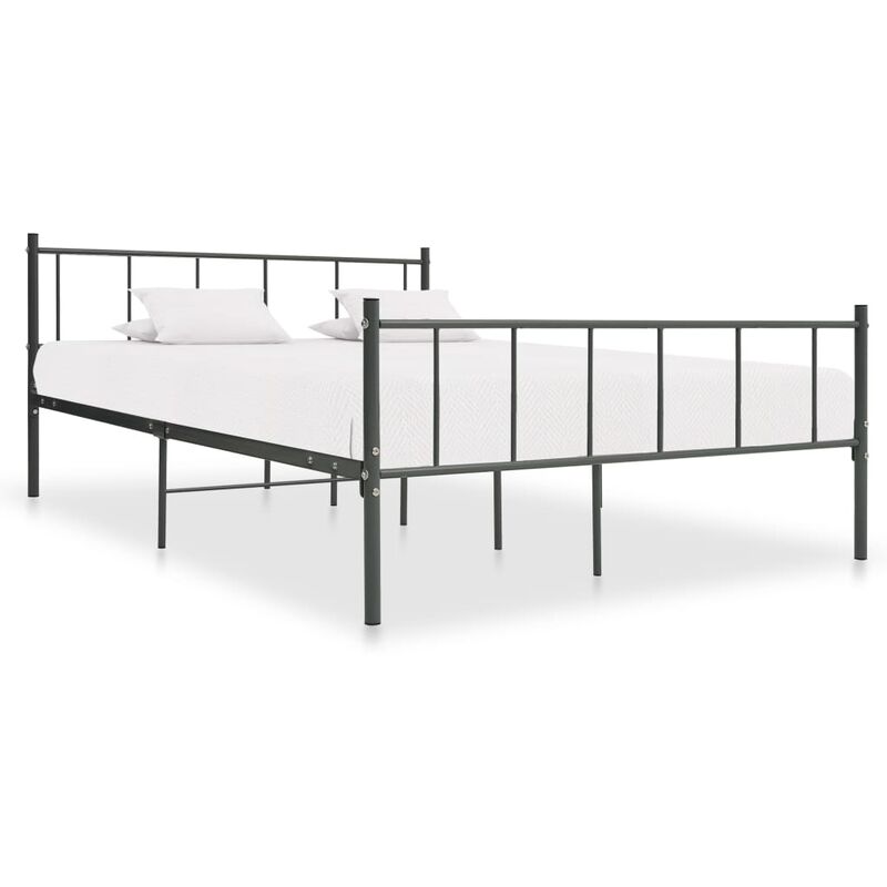 

vidaXL Estructura de Cama de Metal Gris 180x200 cm - Gris