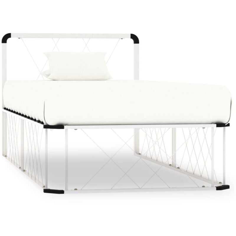 

vidaXL Estructura de Cama de Metal Blanco 90x200 cm - Blanco