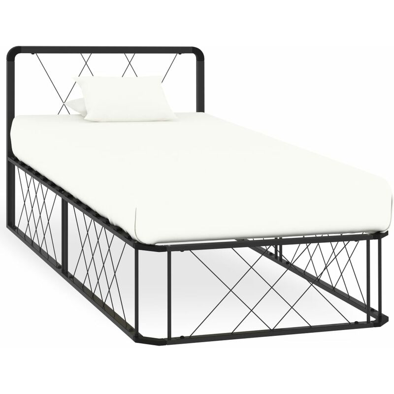 

vidaXL Estructura de Cama de Metal Gris 90x200 cm - Gris